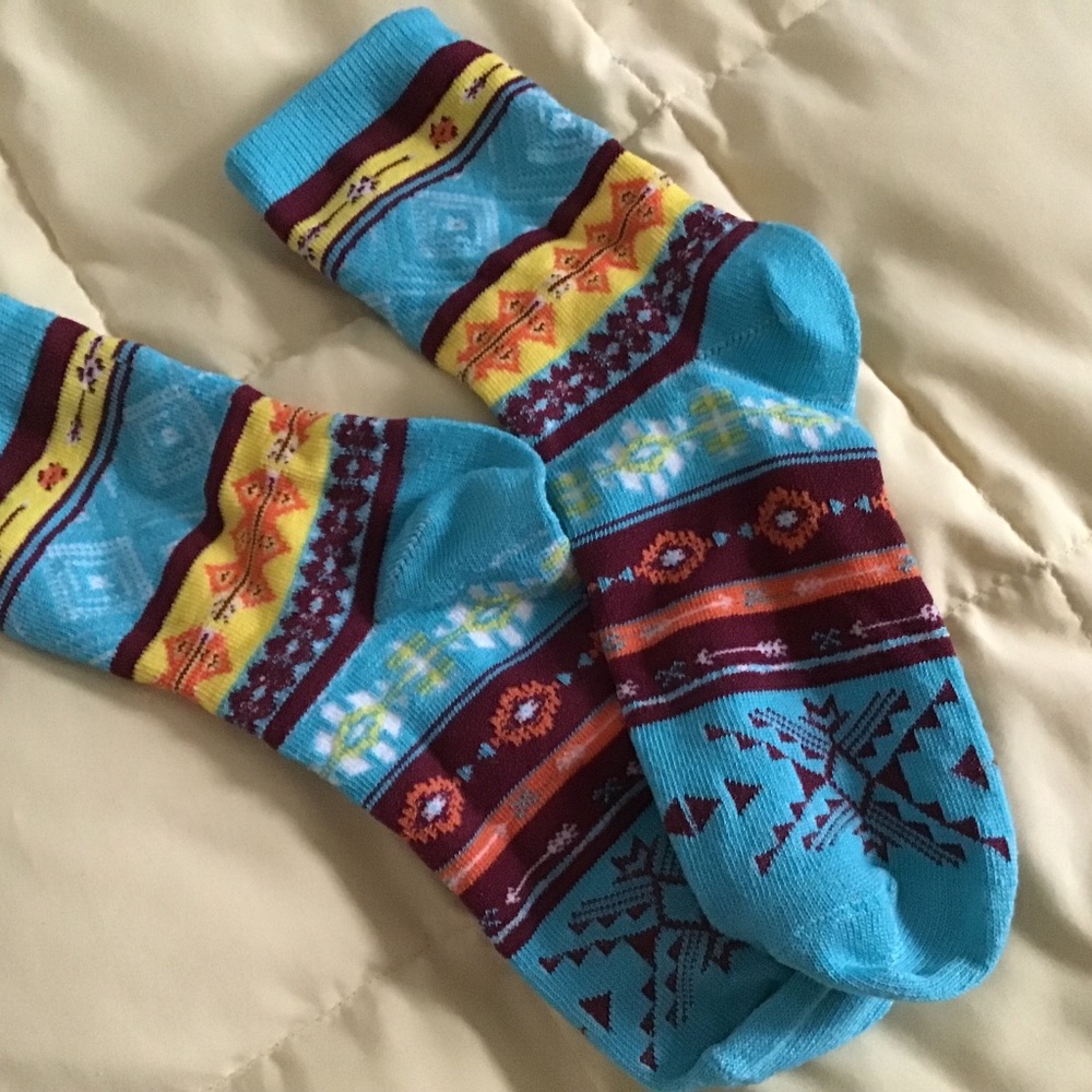 Funky Aztec socks. New.